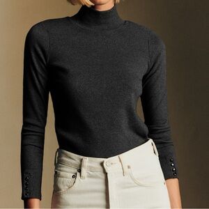Sezane Grey Turtleneck Sweater like new
